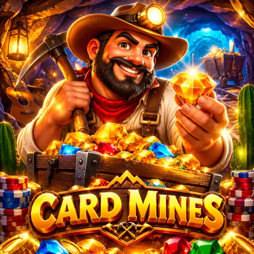 Arte do jogo Mines com grade, gemas douradas e bombas sobre fundo escuro